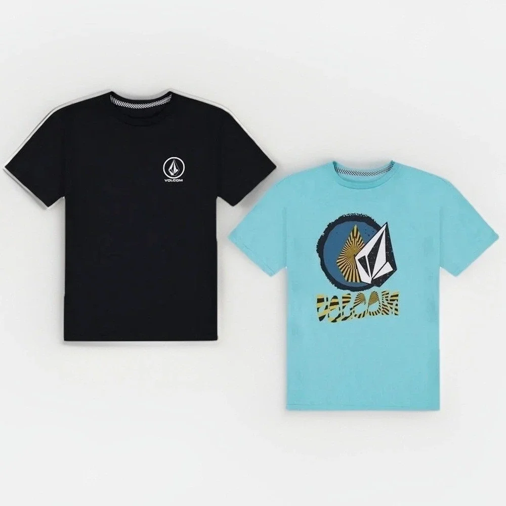 Volcom 2 Pack Tee Shirt‎ Youth Large 14/16 Casual Short Sleeve Crew Neck Outdoor